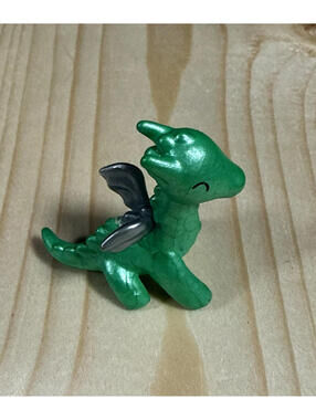 Miniature Plastic Green Dragon 1 Inch Toy Figurine ￼